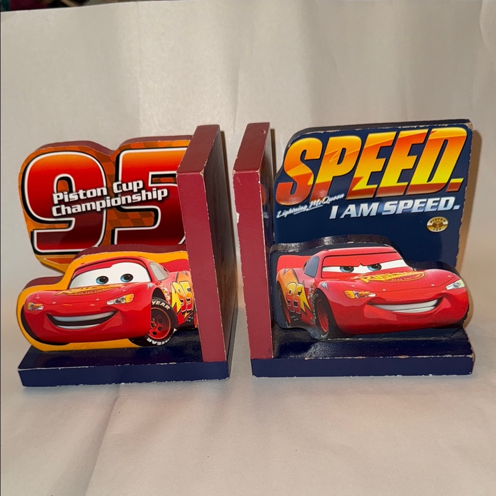 Disney Cars Red and Blue Bookends